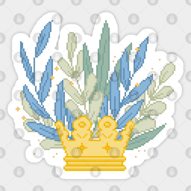 Pixel Crown Sticker by kristincreates